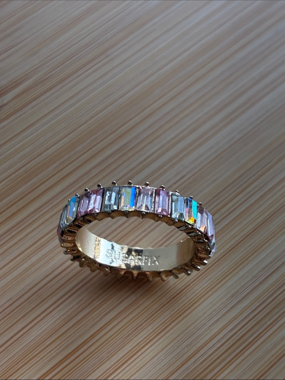 Sugarfix by BaubleBar Multicolor Pastels Crystal Baguette Ring - Size 7